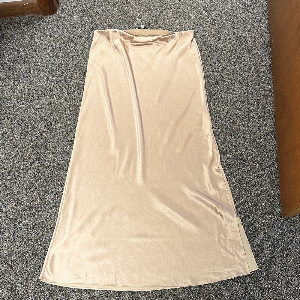 Madewell Gold Maxi Skirt - Sz 10 - Picture 5 of 5